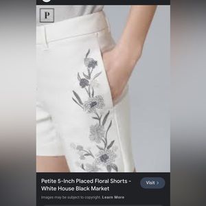 White House Black Market Floral Embroidered Shorts - White